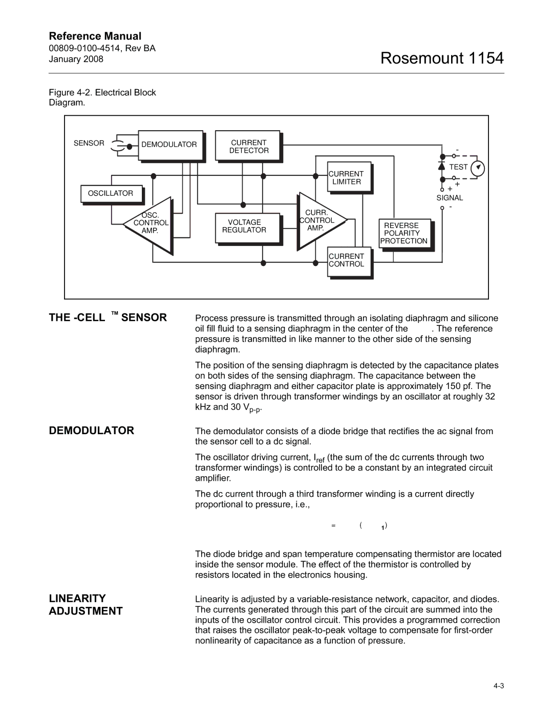 Emerson 1154, 00809-0100-4514 manual Demodulator, Linearity Adjustment 