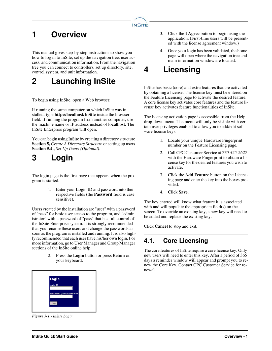 Emerson 026-1011 quick start Overview, Core Licensing 