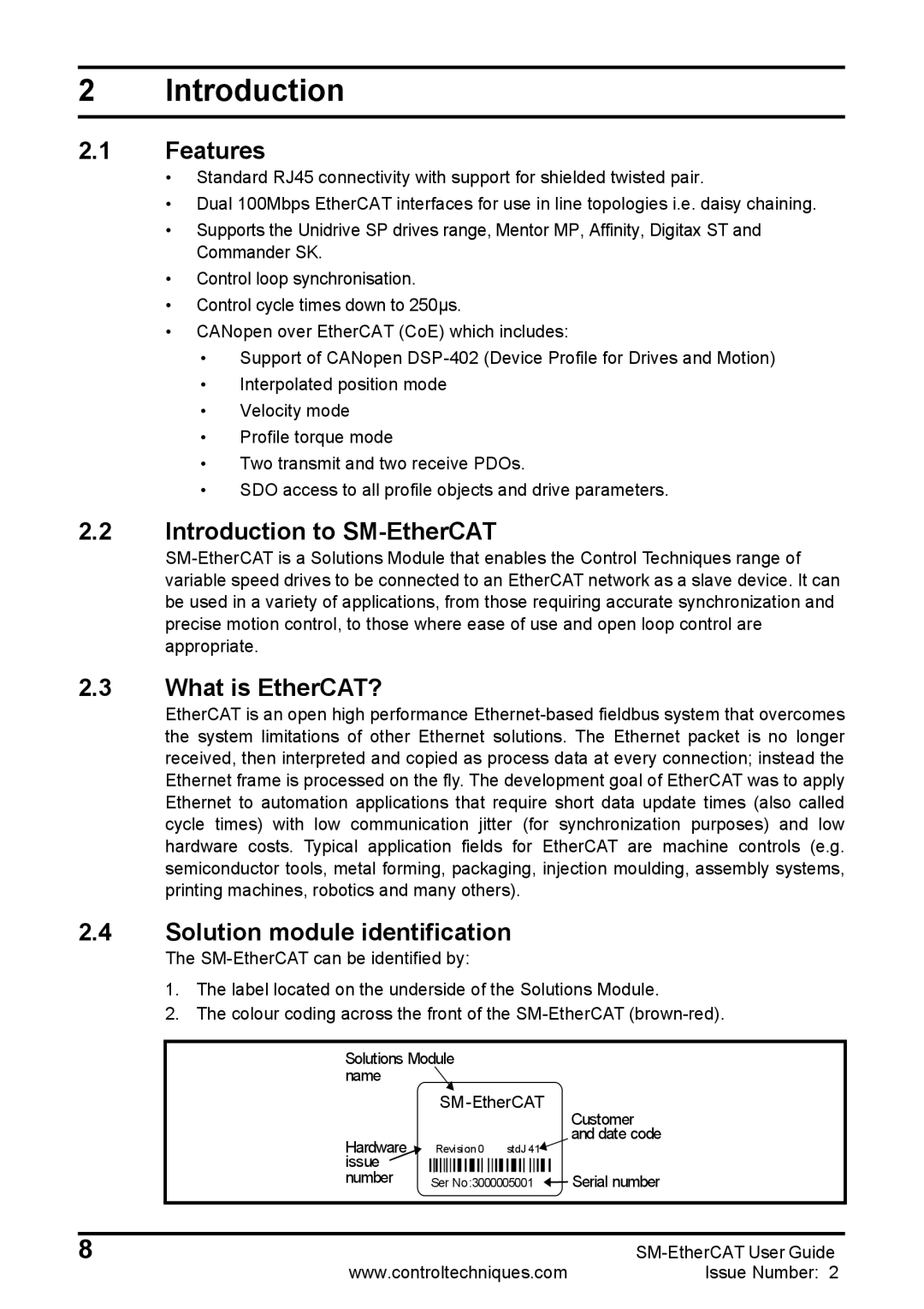 Emerson 0471-0128-02 manual Features, Introduction to SM-EtherCAT, What is EtherCAT?, Solution module identification 