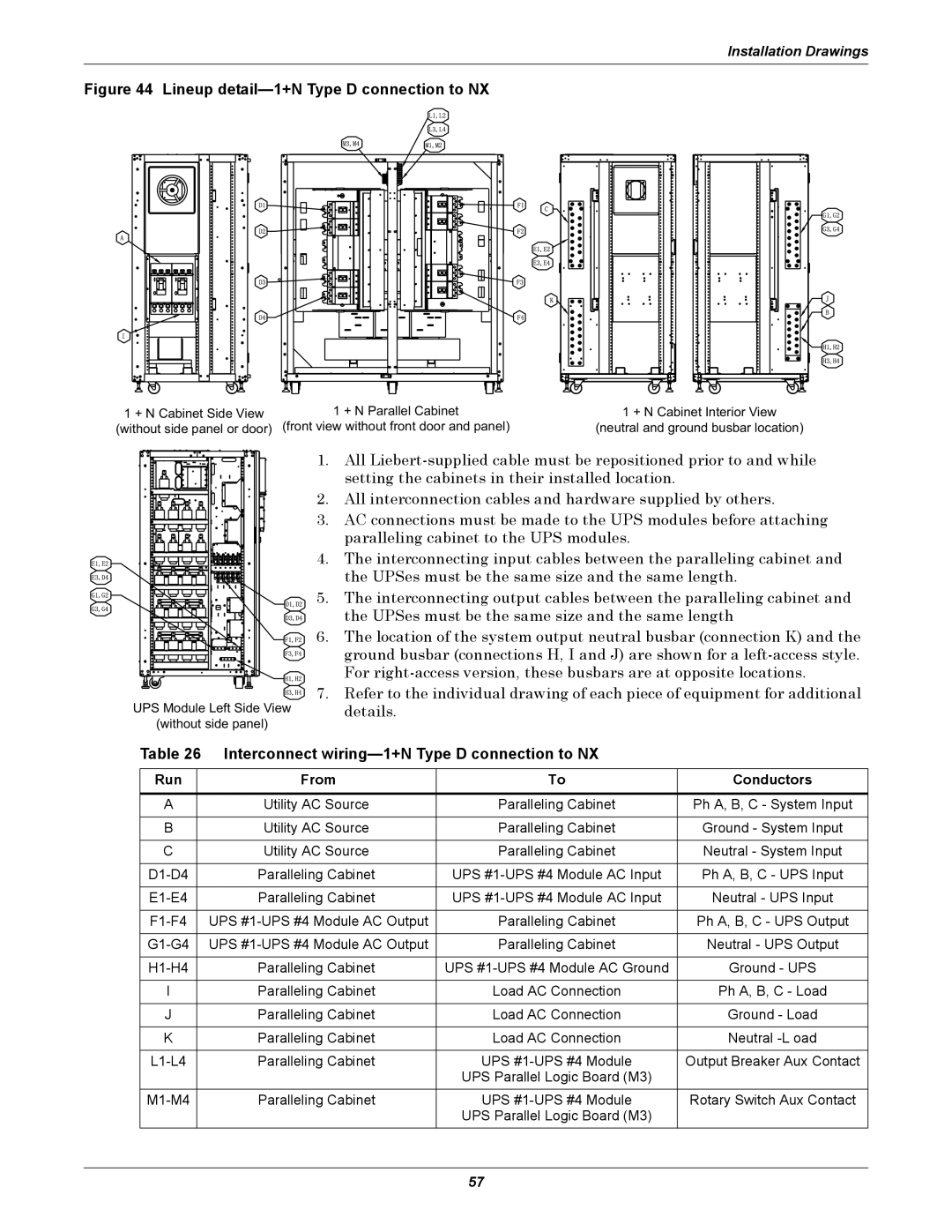 Emerson 208V, 10-30kVA installation manual Installation Drawings 