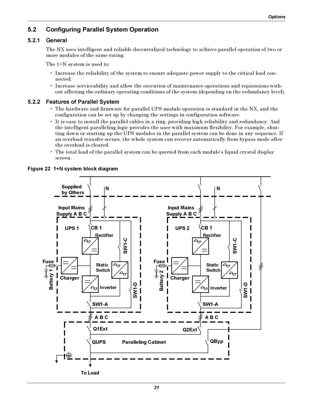 Emerson 208V, 10-30kVA installation manual Configuring Parallel System Operation, General, Features of Parallel System 