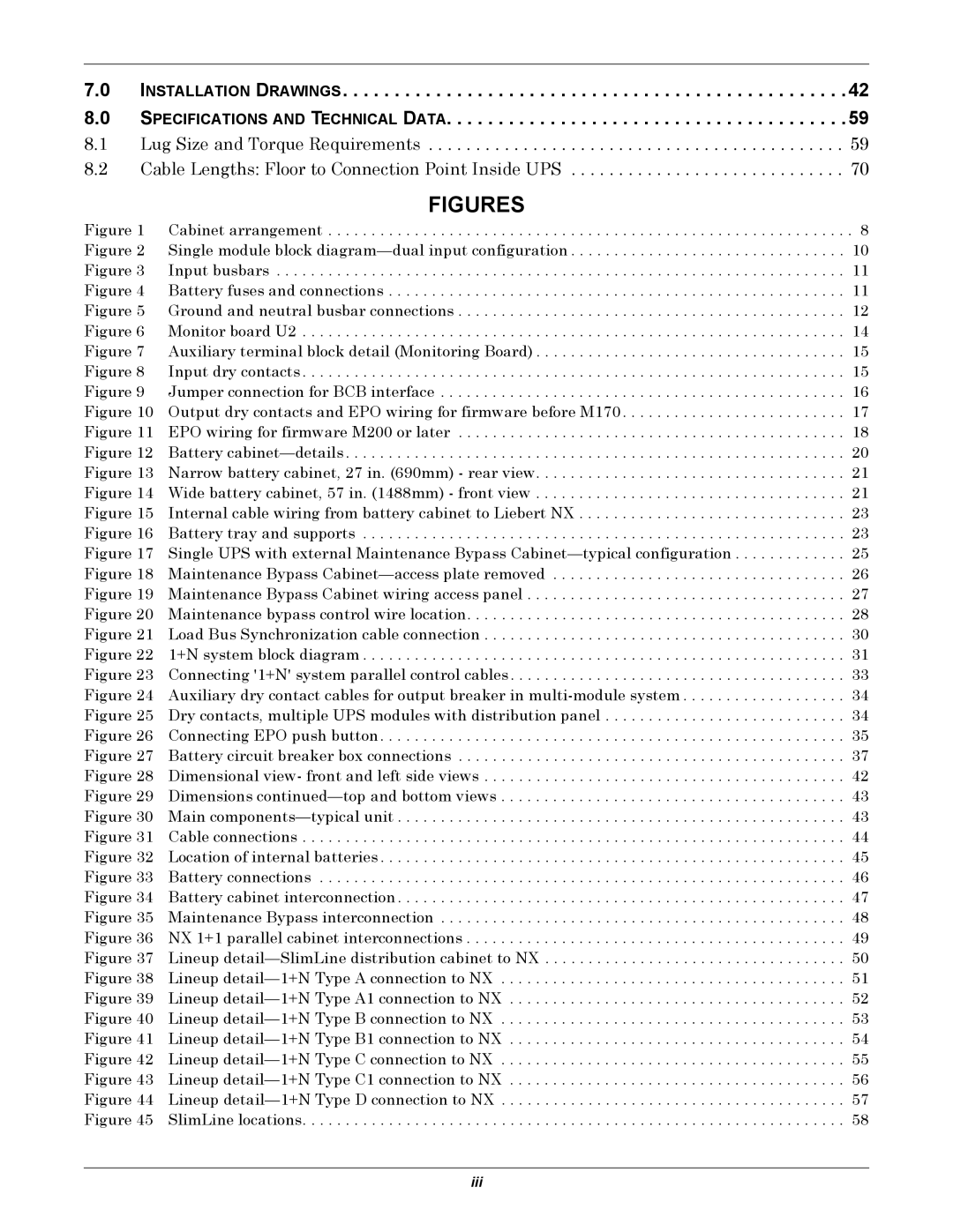 Emerson 208V, 10-30kVA installation manual Figures 