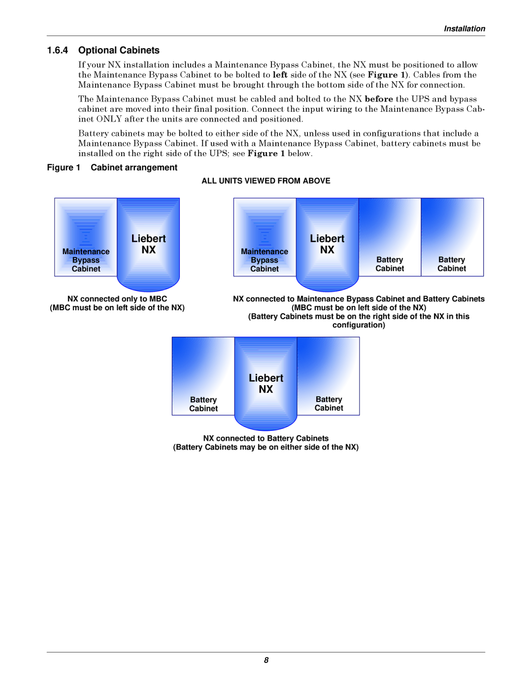 Emerson 10-30kVA installation manual Liebert, Optional Cabinets, Maintenance Bypass Cabinet 