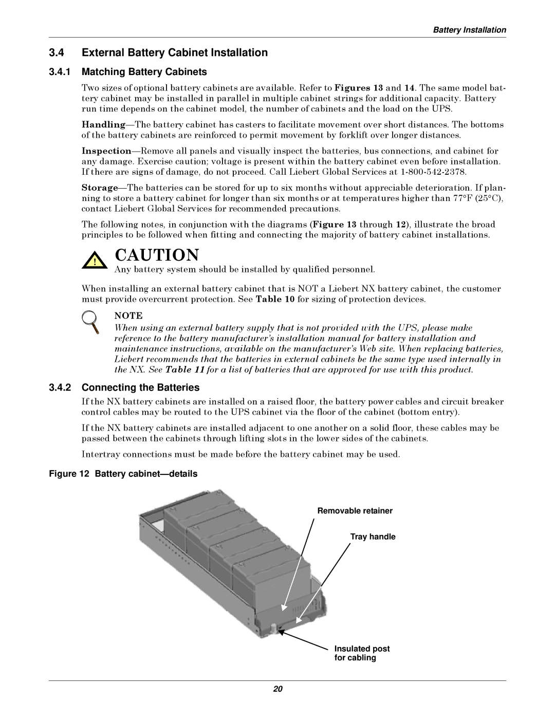 Emerson 10-30kVA External Battery Cabinet Installation, Matching Battery Cabinets, Connecting the Batteries 