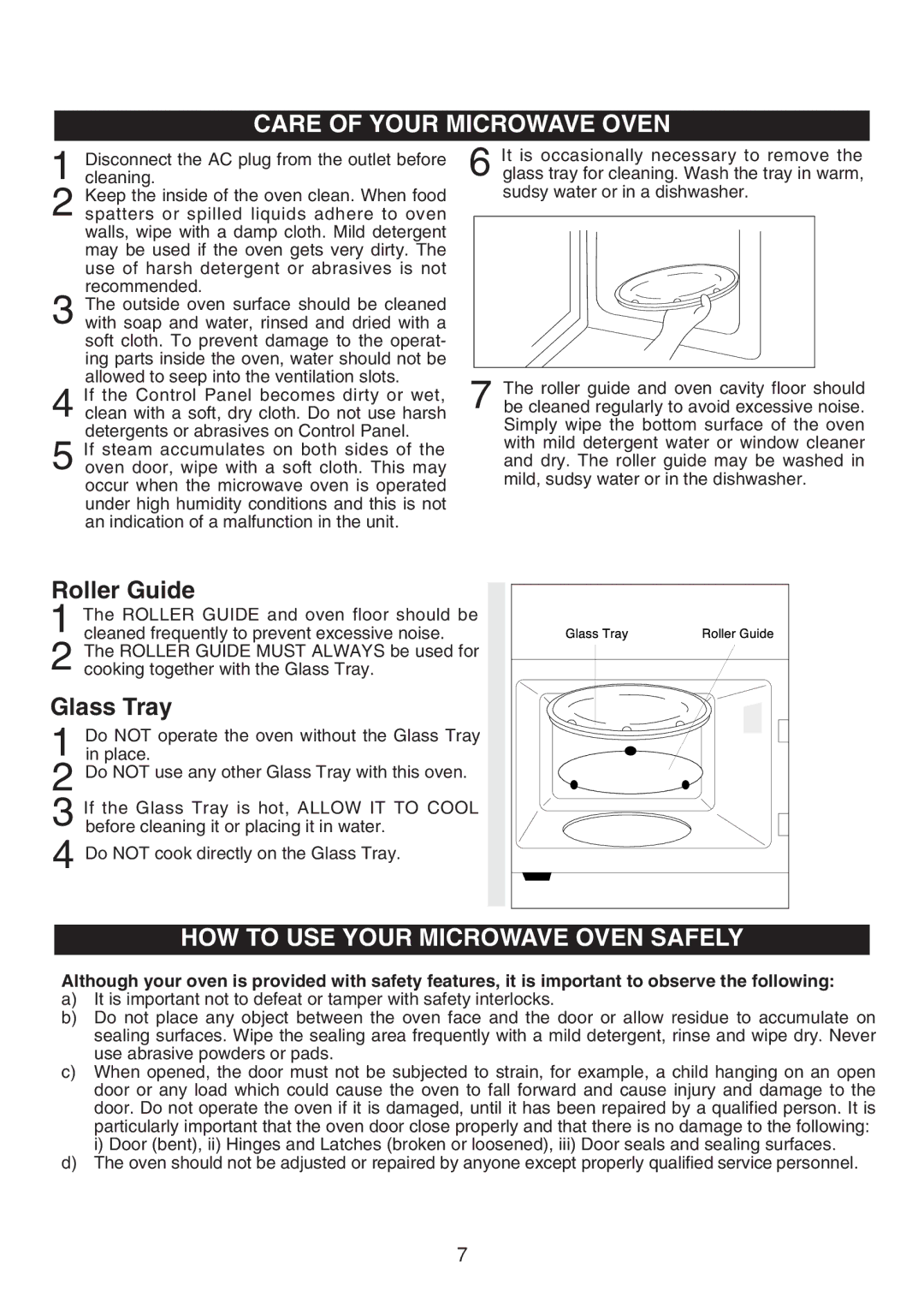 Emerson 1000W owner manual Care of Your Microwave Oven 