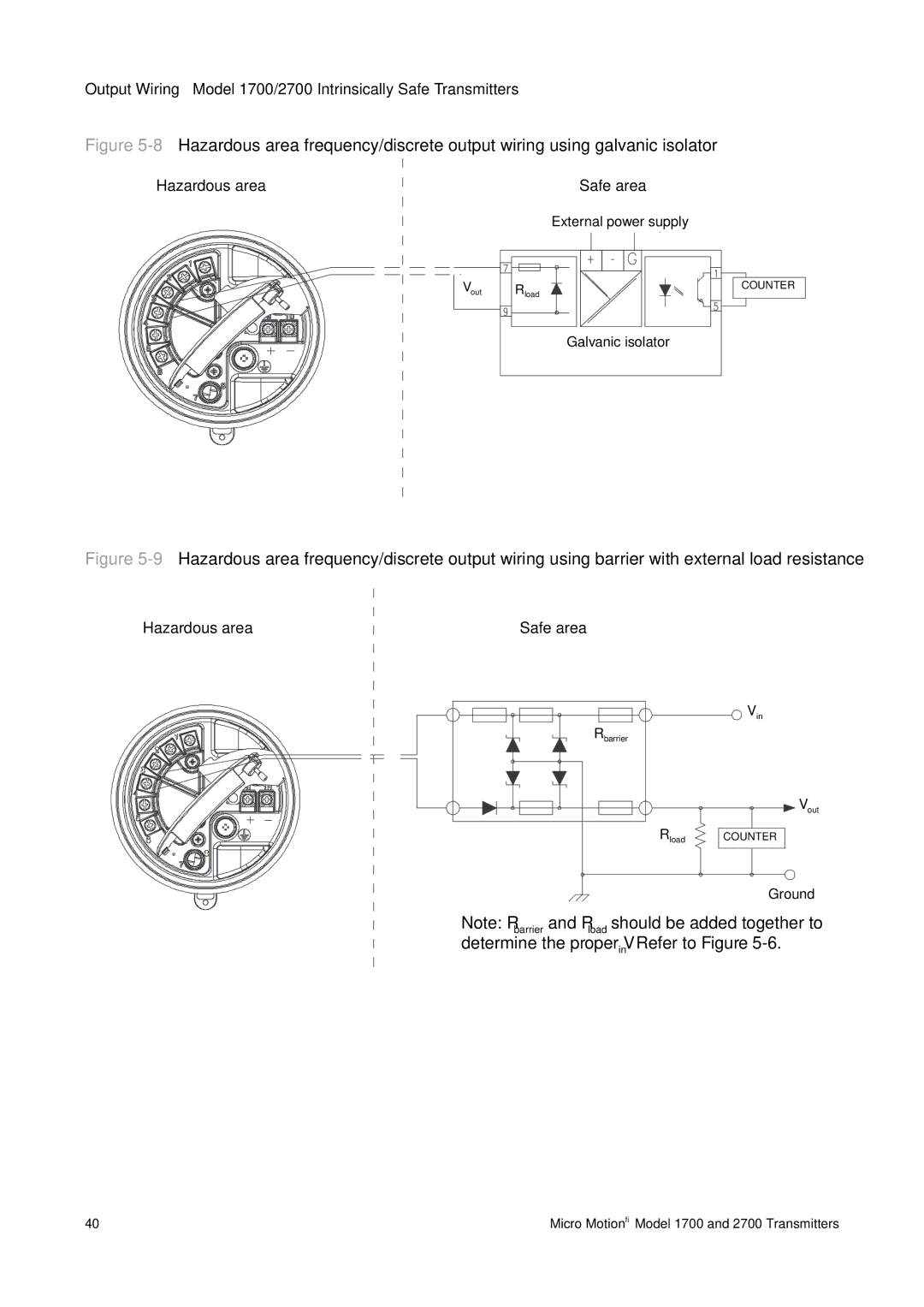 Emerson 1700, 2700 installation manual Hazardous area 