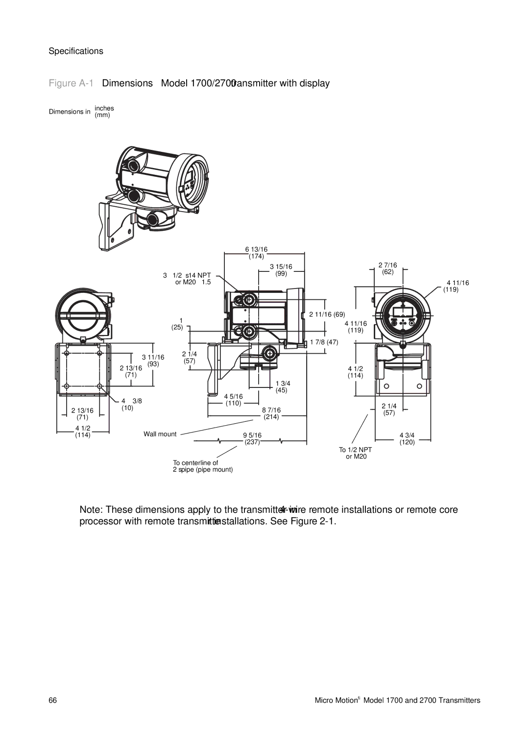 Emerson 1700, 2700 installation manual Dimensions in inchesmm 