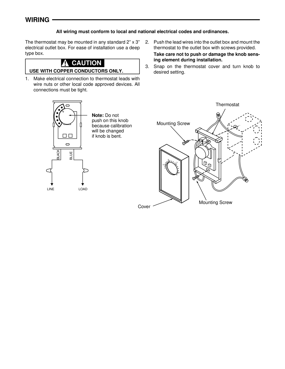 Emerson 1A65W installation instructions Wiring, USE with Copper Conductors only 