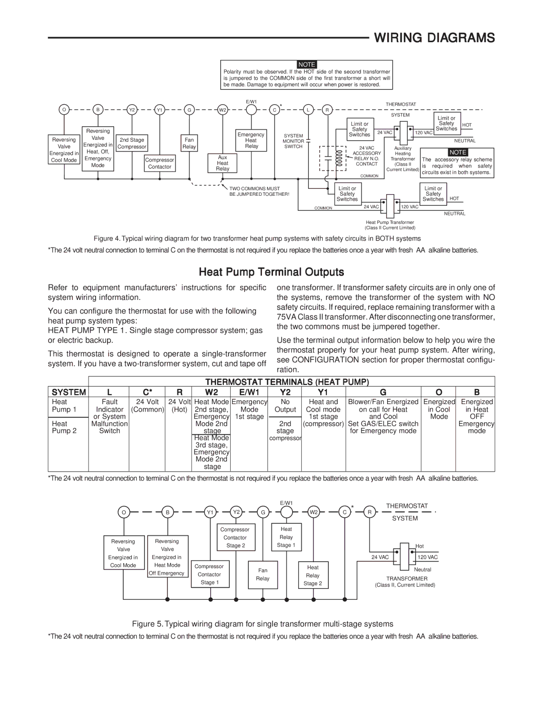 Emerson 1F83-277 installation instructions Wiring Diagrams, Heat Pump Terminal Outputs 