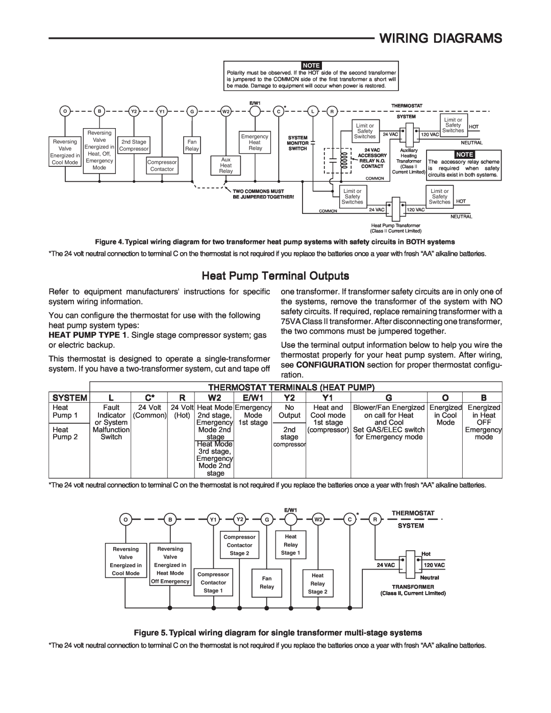 Emerson 1F83-277 installation instructions Wiring Diagrams, Heat Pump Terminal Outputs 