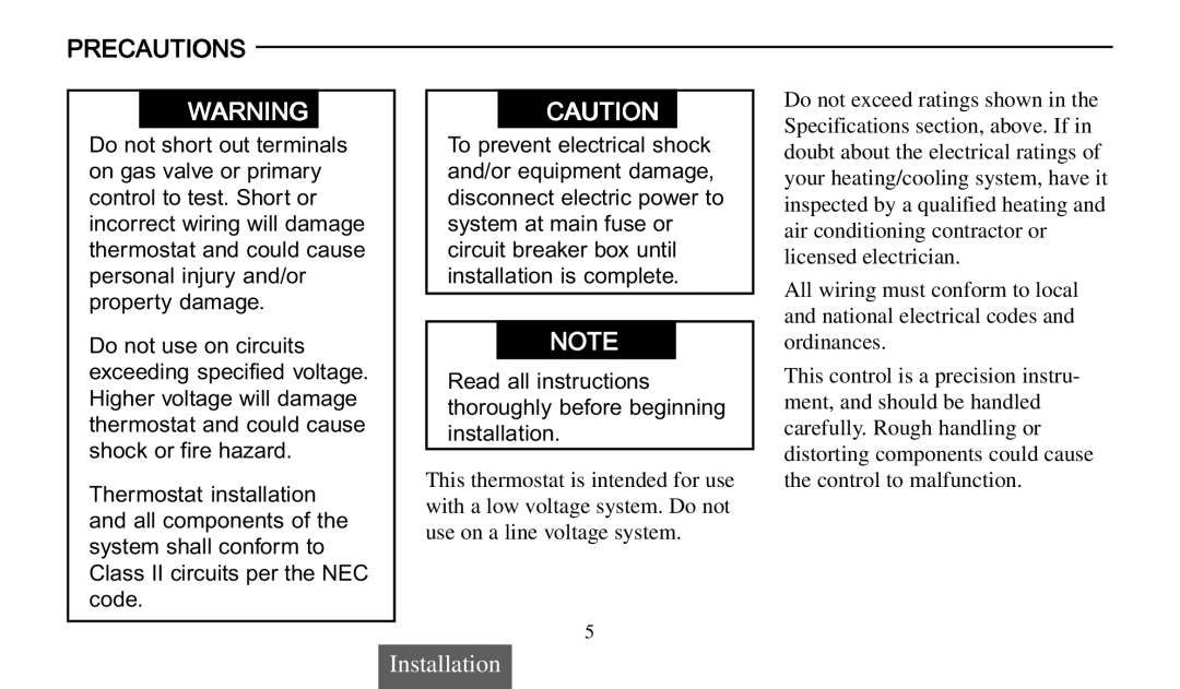 Emerson 1F92 manual Precautions 