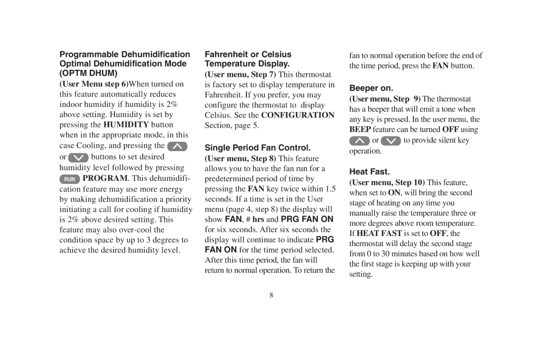 Emerson 1F95-391 Programmable Dehumidification Optimal Dehumidification Mode, Fahrenheit or Celsius Temperature Display 