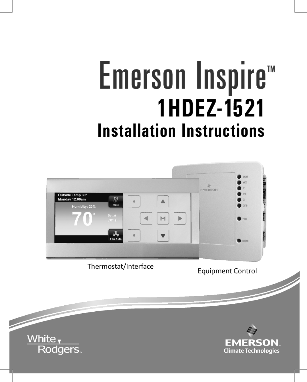 Emerson 1HDEZ-1521 installation instructions Emerson Inspire 