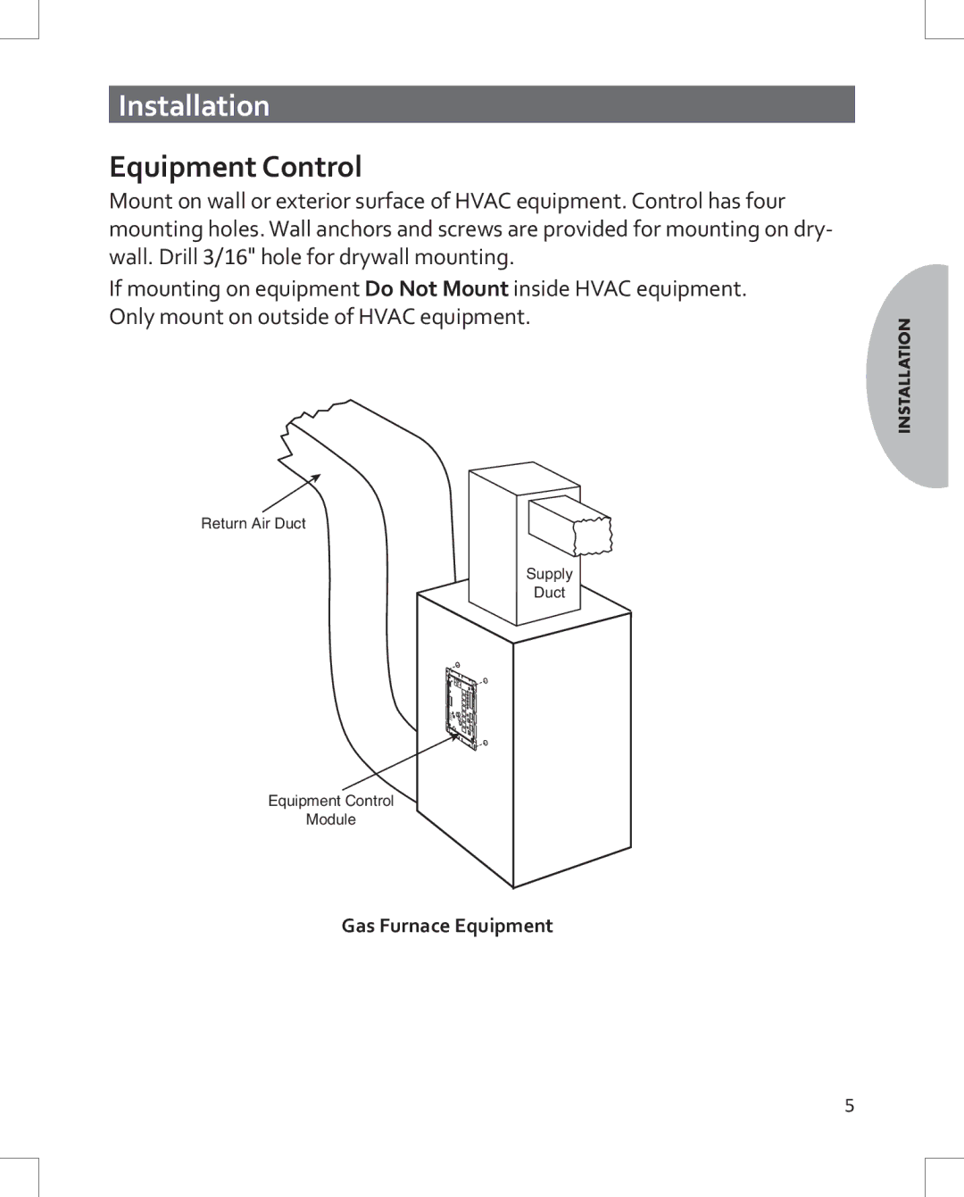 Emerson 1HDEZ-1521 installation instructions Equipment Control 