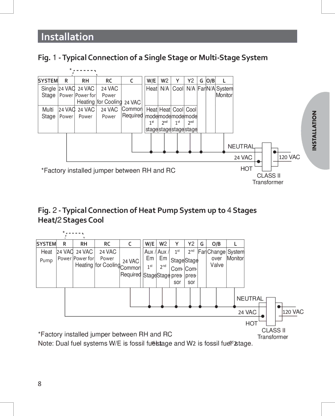 Emerson 1HDEZ-1521 installation instructions Typical Connection of a Single Stage or Multi-Stage System 