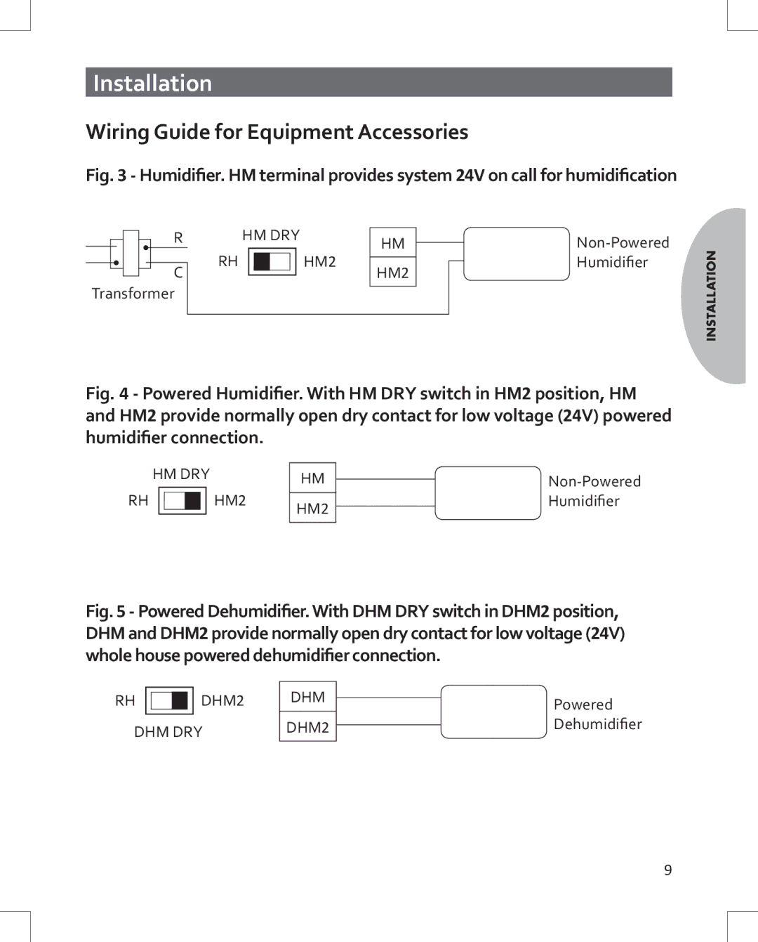 Emerson 1HDEZ-1521 installation instructions Wiring Guide for Equipment Accessories 