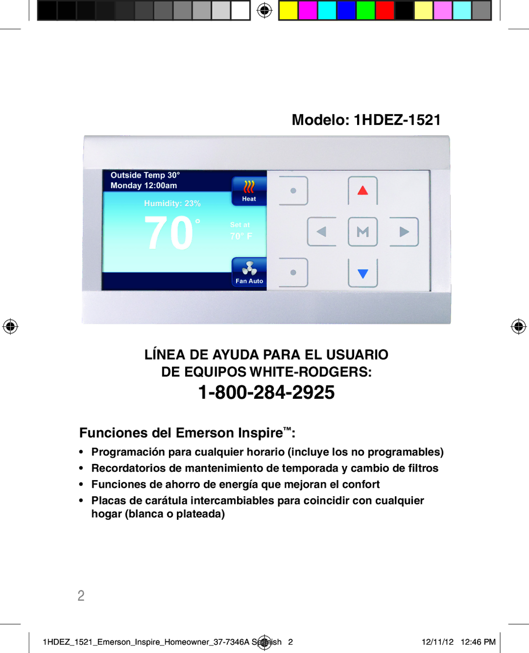 Emerson manual Modelo 1HDEZ-1521 