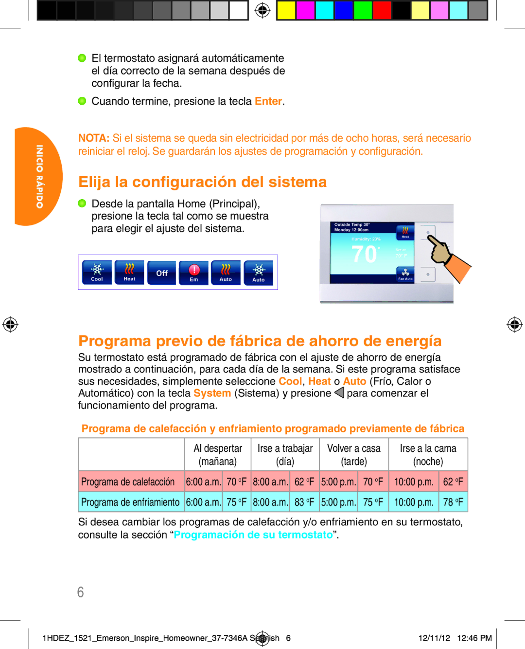 Emerson 1HDEZ-1521 manual Al despertar, Irse a la cama 