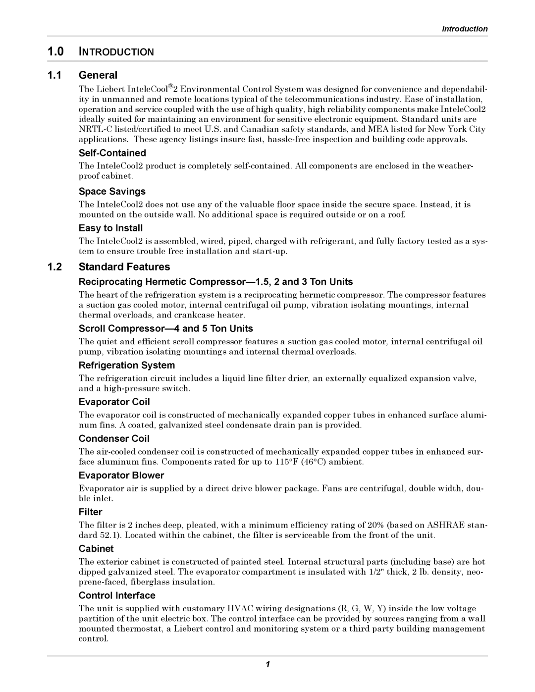 Emerson 2 user manual General, Standard Features 