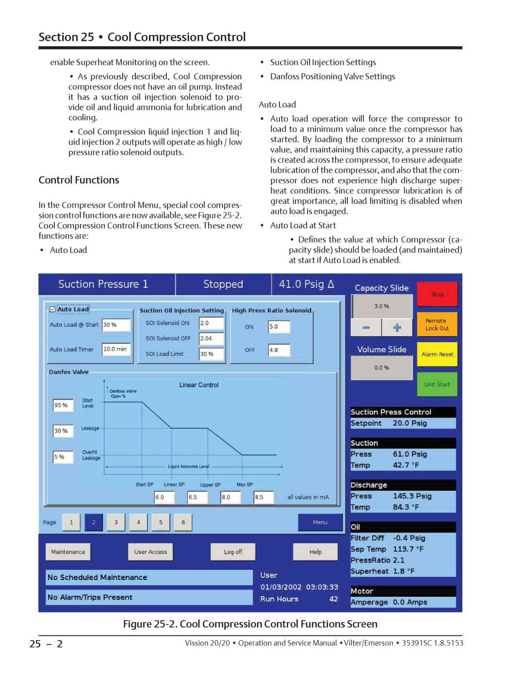 Emerson 20/20 service manual Cool Compression Control Functions Screen 