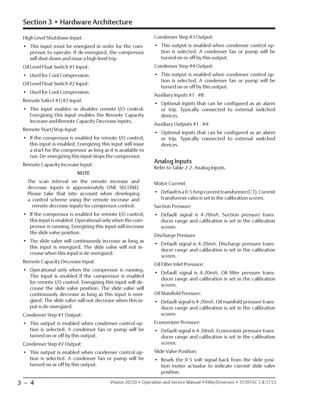 Emerson 20/20 service manual Refer to -2. Analog Inputs Motor Current 