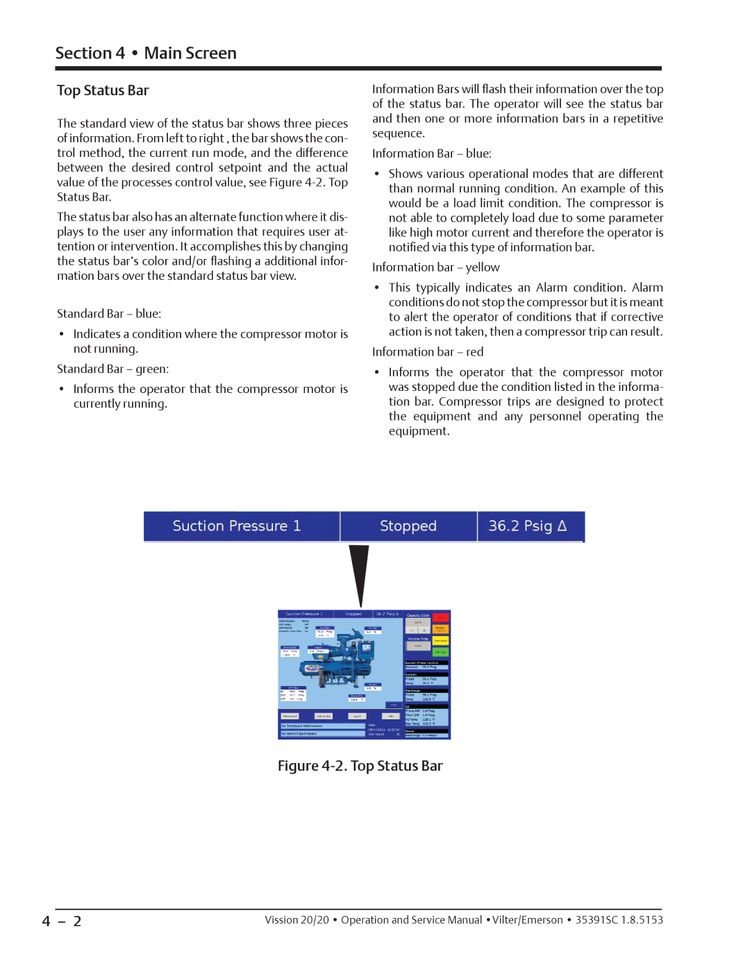 Emerson 20/20 service manual Top Status Bar 