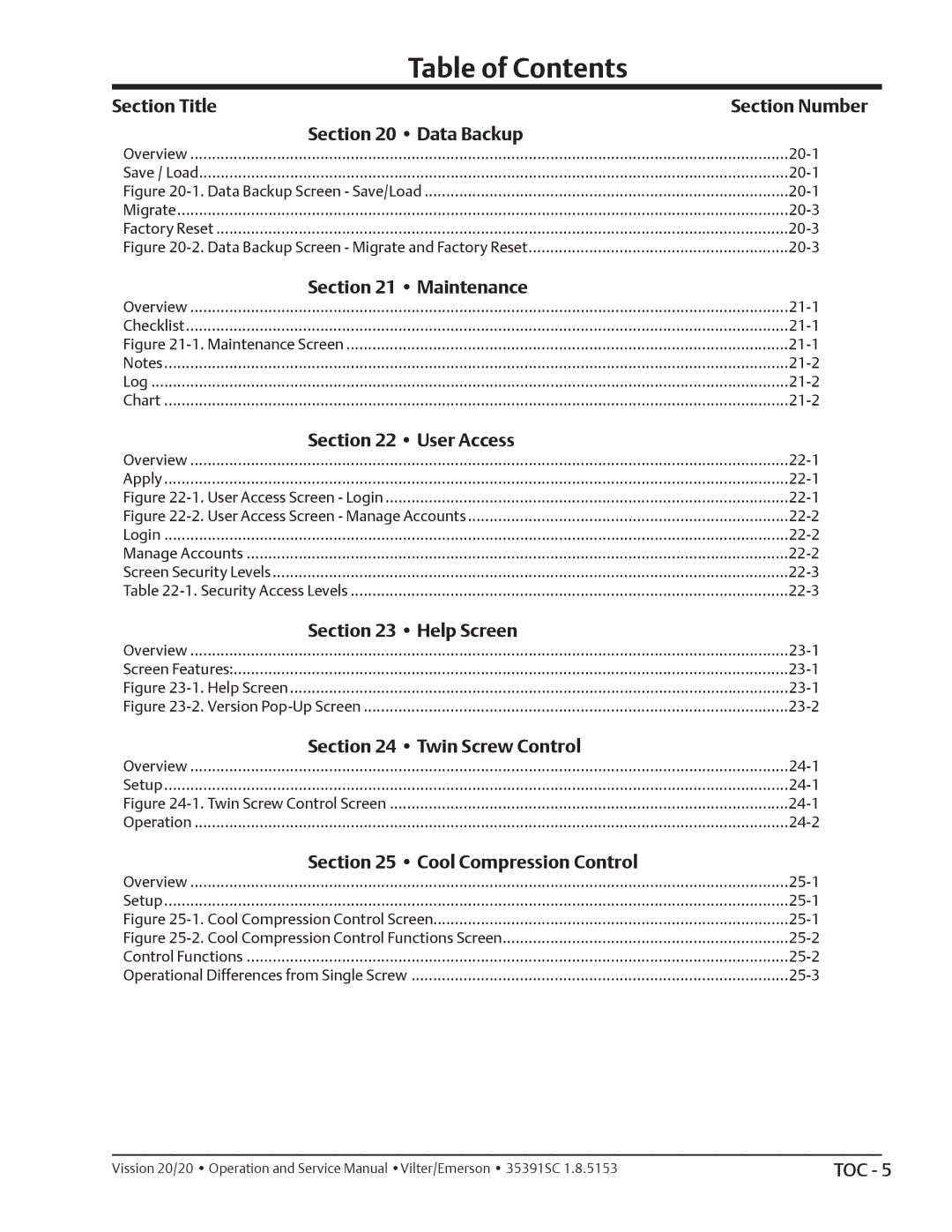 Emerson 20/20 service manual Data Backup 