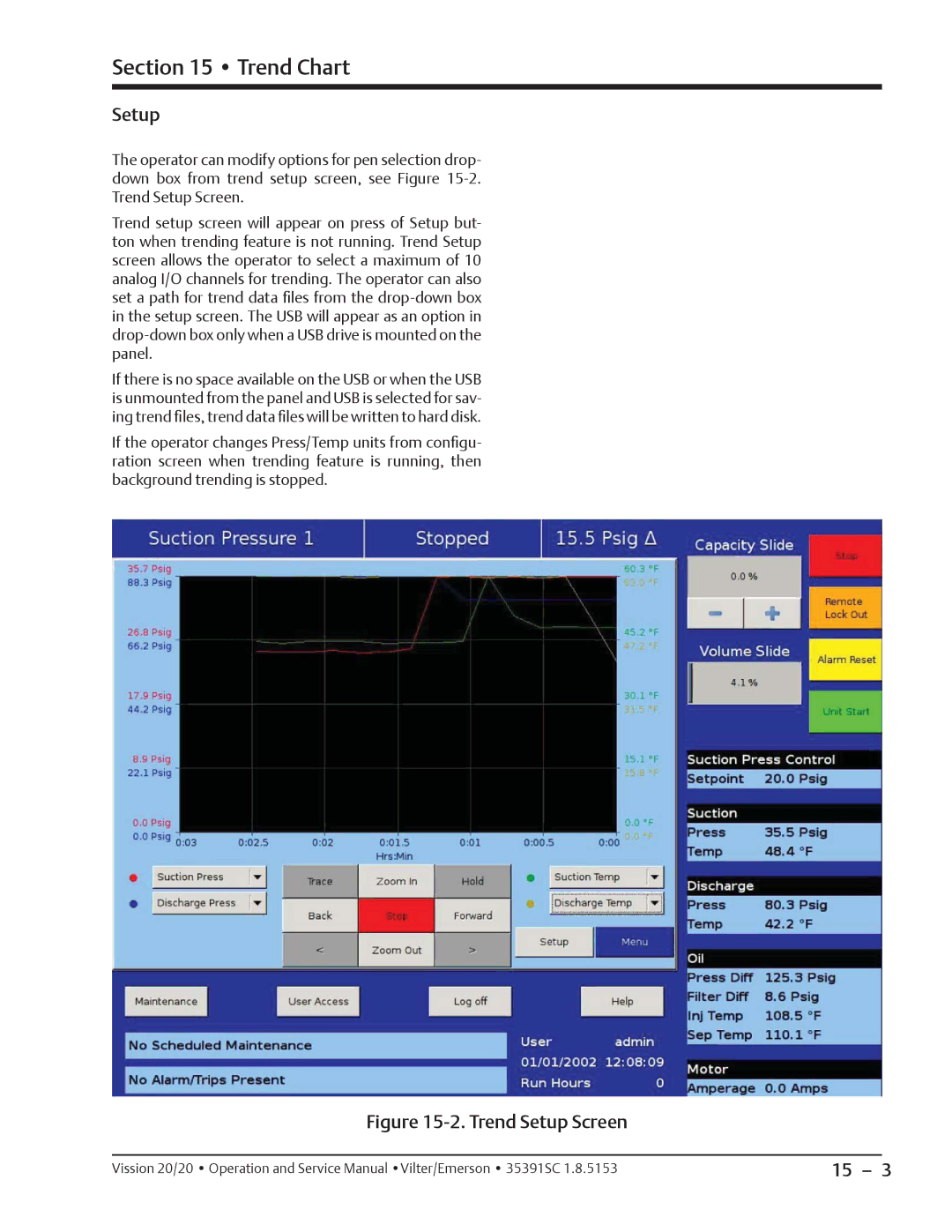 Emerson 20/20 service manual Trend Setup Screen 