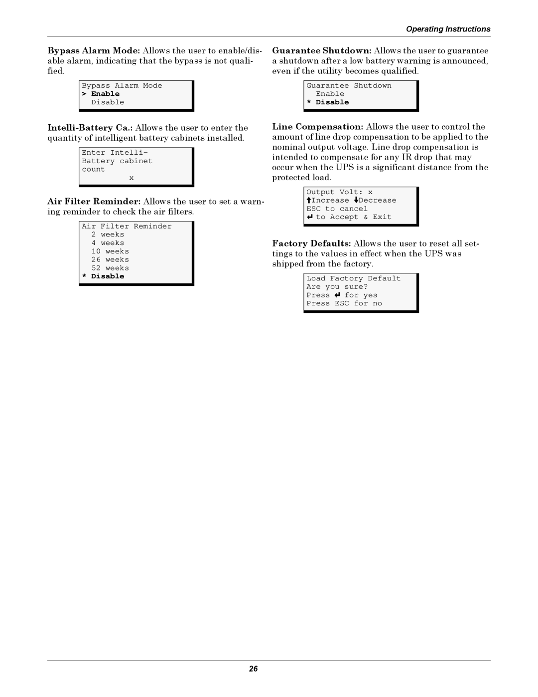 Emerson 208, 240V user manual Guarantee Shutdown Enable 