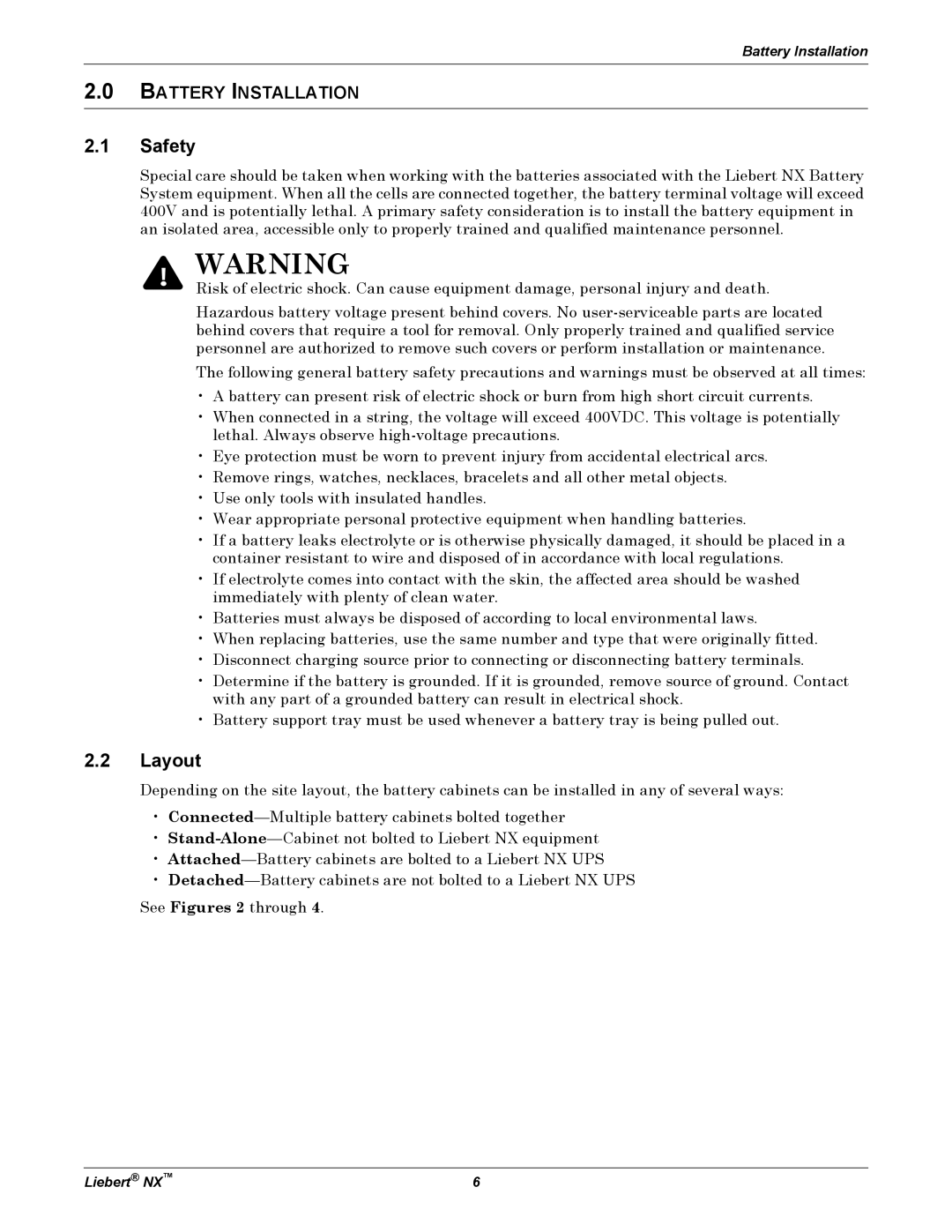 Emerson 225-600KVA installation manual Safety, Layout 