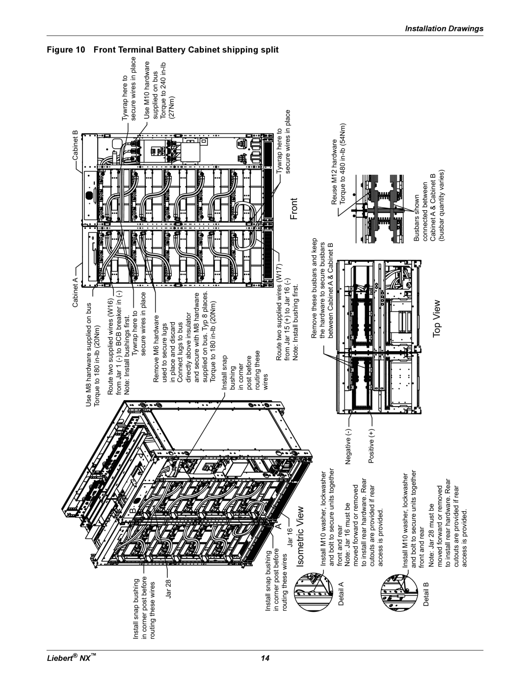 Emerson 225-600KVA installation manual Front 