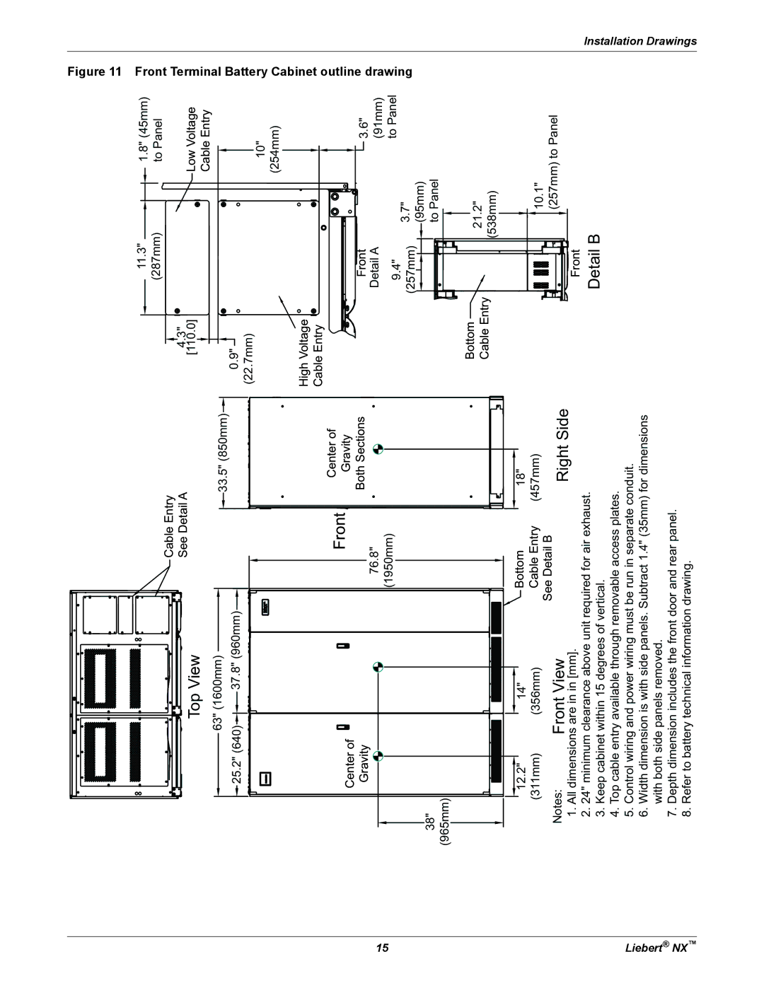 Emerson 225-600KVA installation manual Top View 