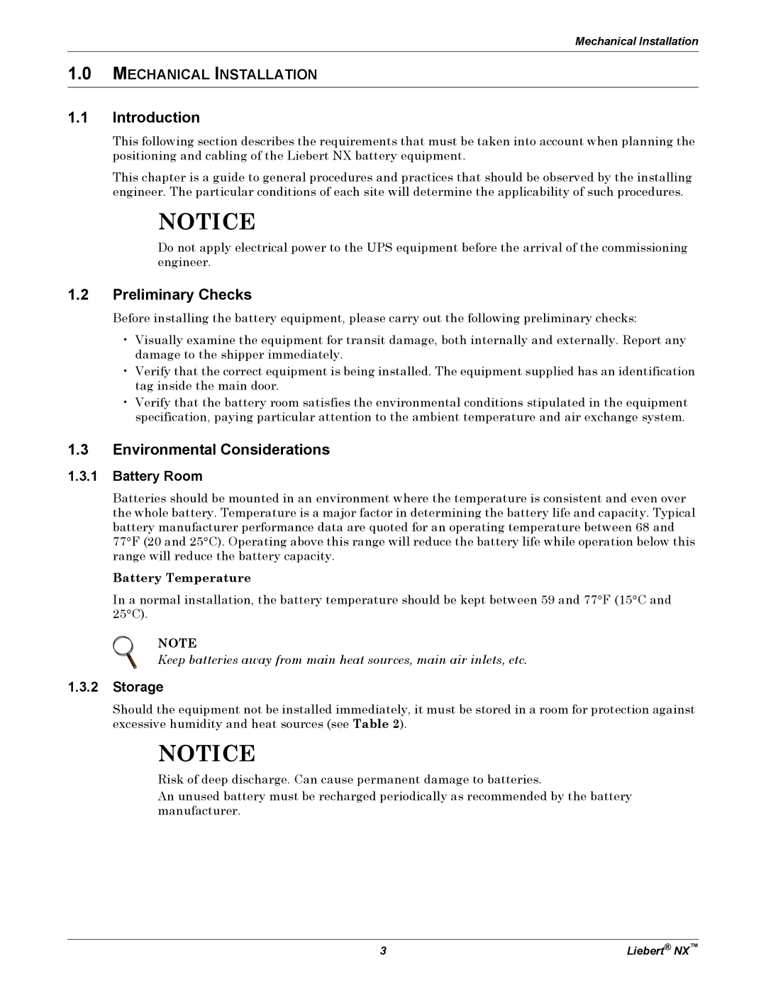 Emerson 225-600KVA installation manual Introduction, Preliminary Checks, Environmental Considerations 