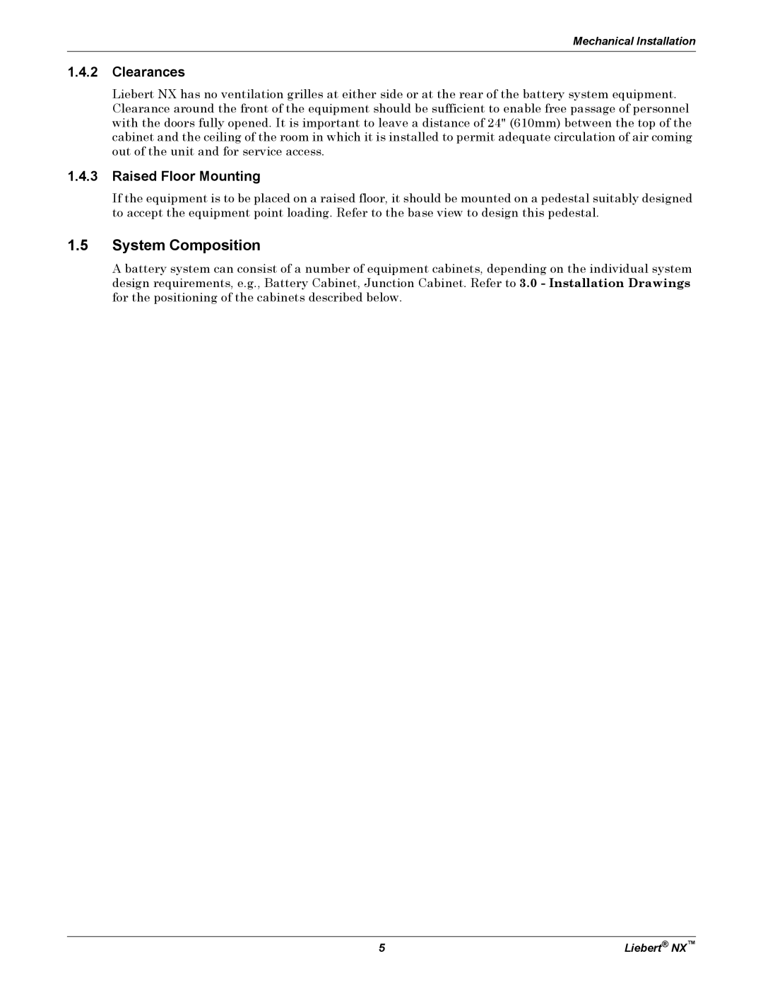 Emerson 225-600KVA installation manual System Composition, Clearances 