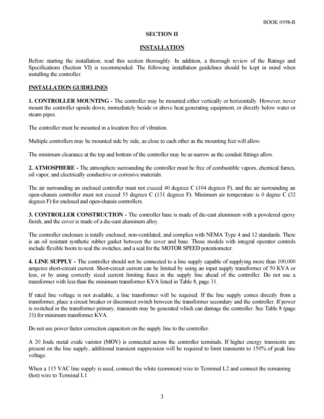 Emerson 2330MKII manual Section Installation, Installation Guidelines 