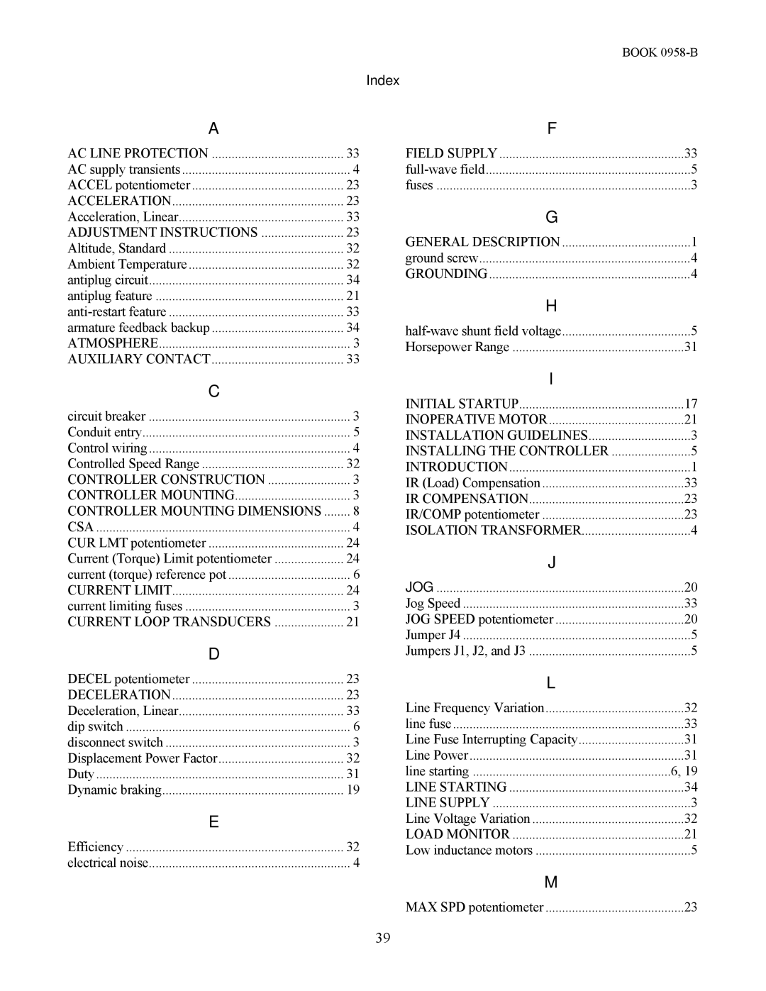 Emerson 2330MKII manual Index 