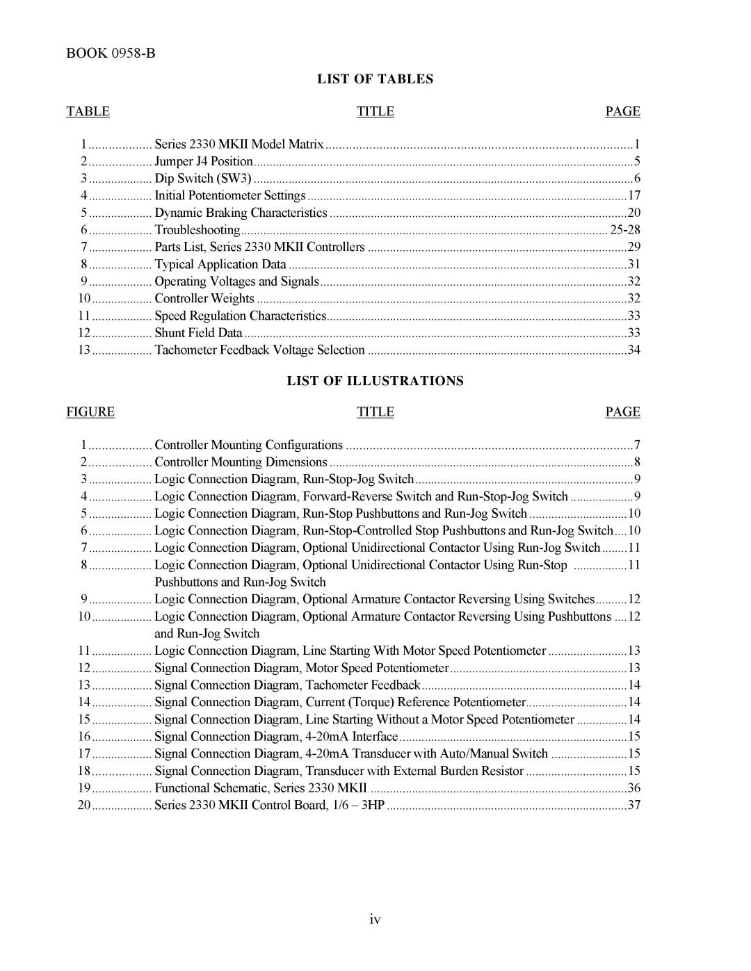 Emerson 2330MKII manual List of Tables, List of Illustrations 