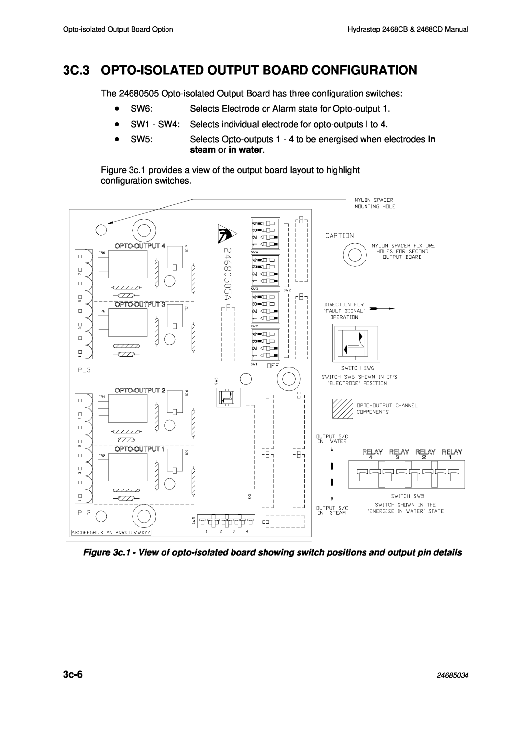 Emerson 2468CB, 2468CD manual 3C.3 OPTO-ISOLATEDOUTPUT BOARD CONFIGURATION, 3c-6 