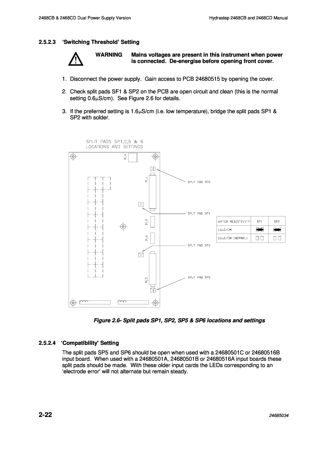 Emerson 2468CB, 2468CD manual 2-22, 2.5.2.3‘Switching Threshold’ Setting, 2.5.2.4 ‘Compatibility’ Setting 