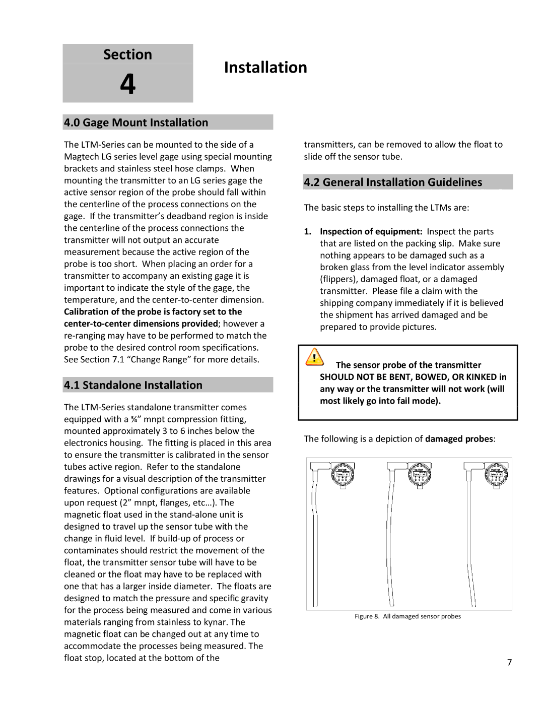 Emerson 250, 350 operation manual Gage Mount Installation, Standalone Installation, General Installation Guidelines 