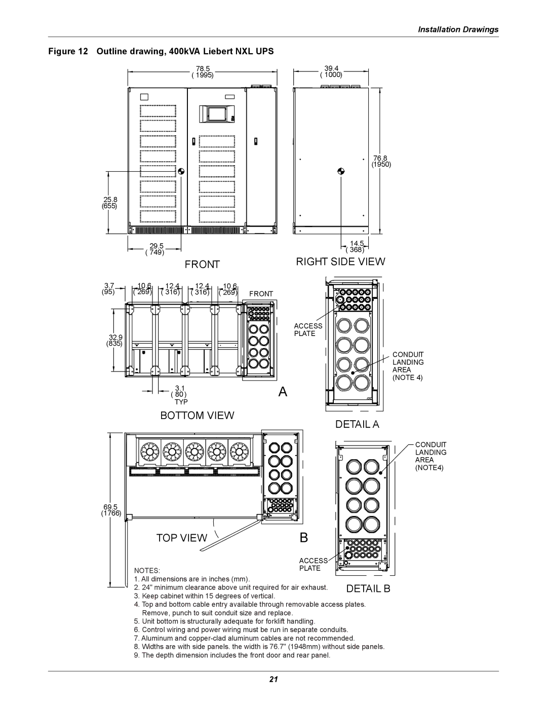 Emerson 250 installation manual Front 