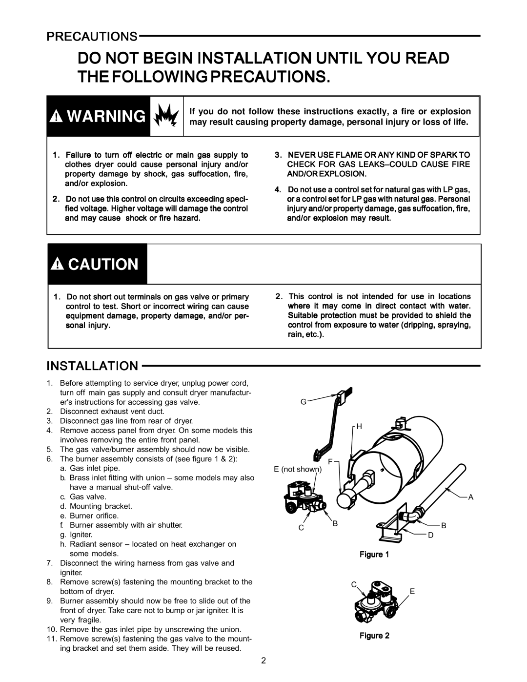 Emerson 25M01A-100 to 25M01A-199 specifications Precautions, Installation 