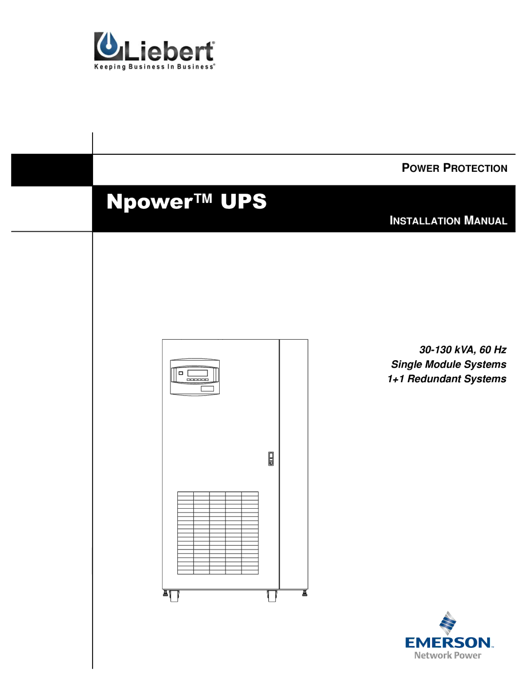 Emerson 30-130 kVA installation manual 1SRZHU 