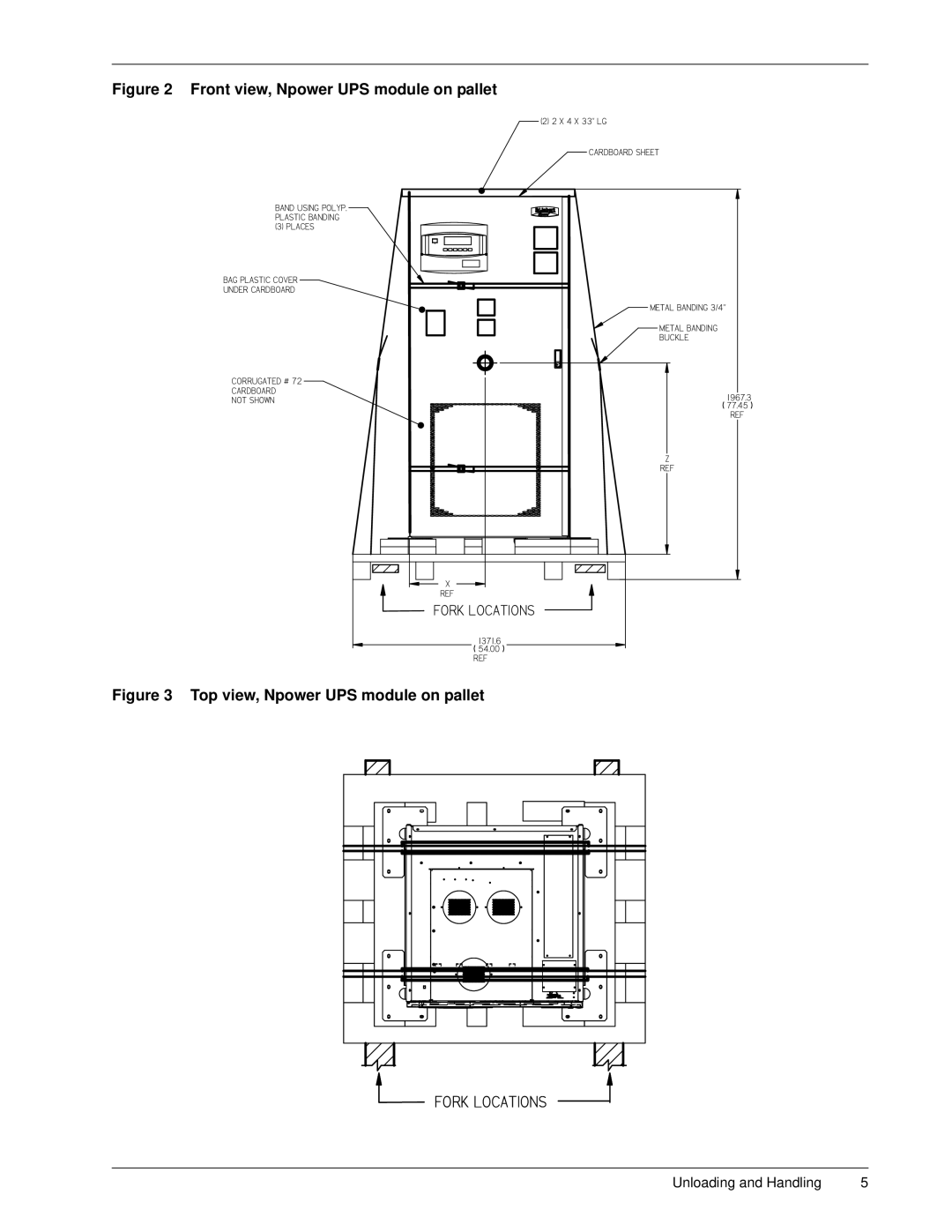 Emerson 30-130 kVA installation manual Fork Locations 