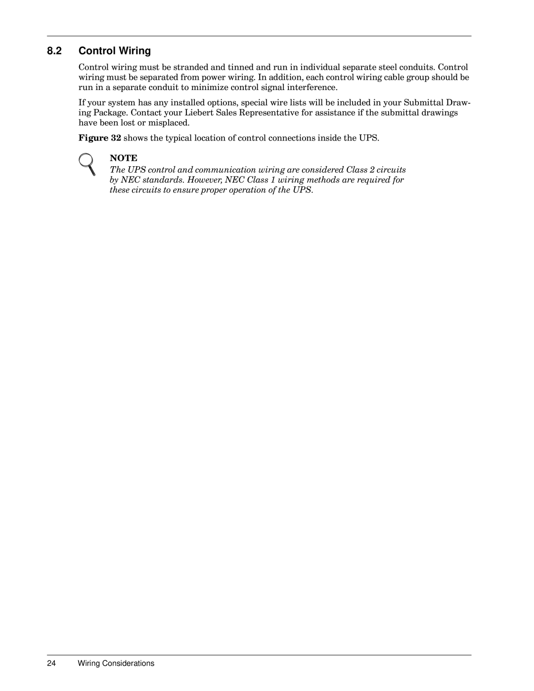 Emerson 30-130 kVA installation manual Control Wiring, Uxqlqdvhsdudwhfrqgxlwwrplqlplhfrqwurovljqdolqwhuihuhqfh 