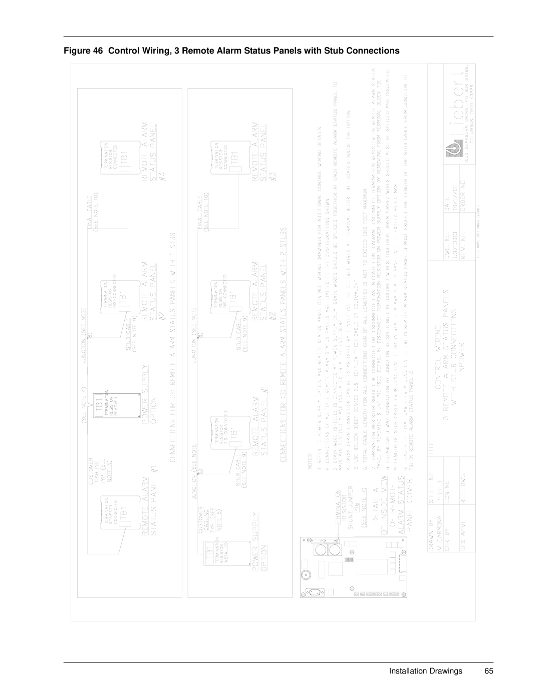 Emerson 30-130 kVA installation manual Installation Drawings 