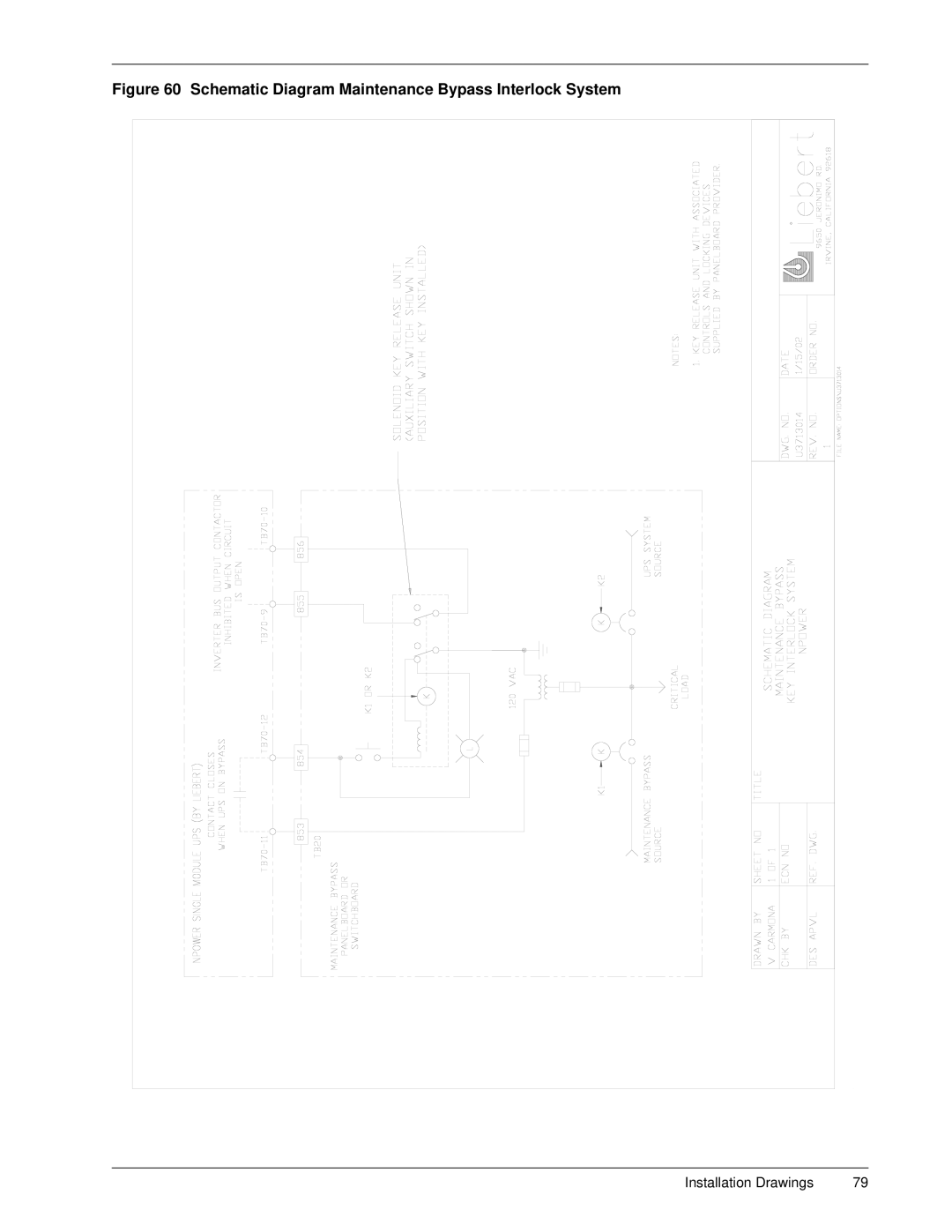 Emerson 30-130 kVA installation manual Schematic Diagram Maintenance Bypass Interlock System 