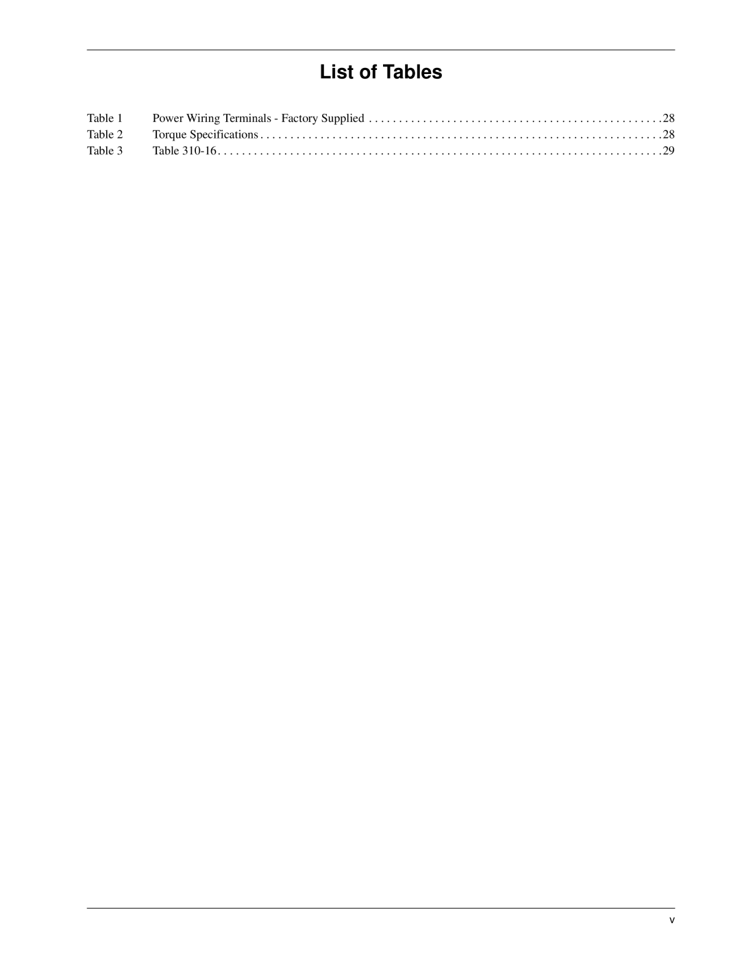 Emerson 30-130 kVA installation manual List of Tables 