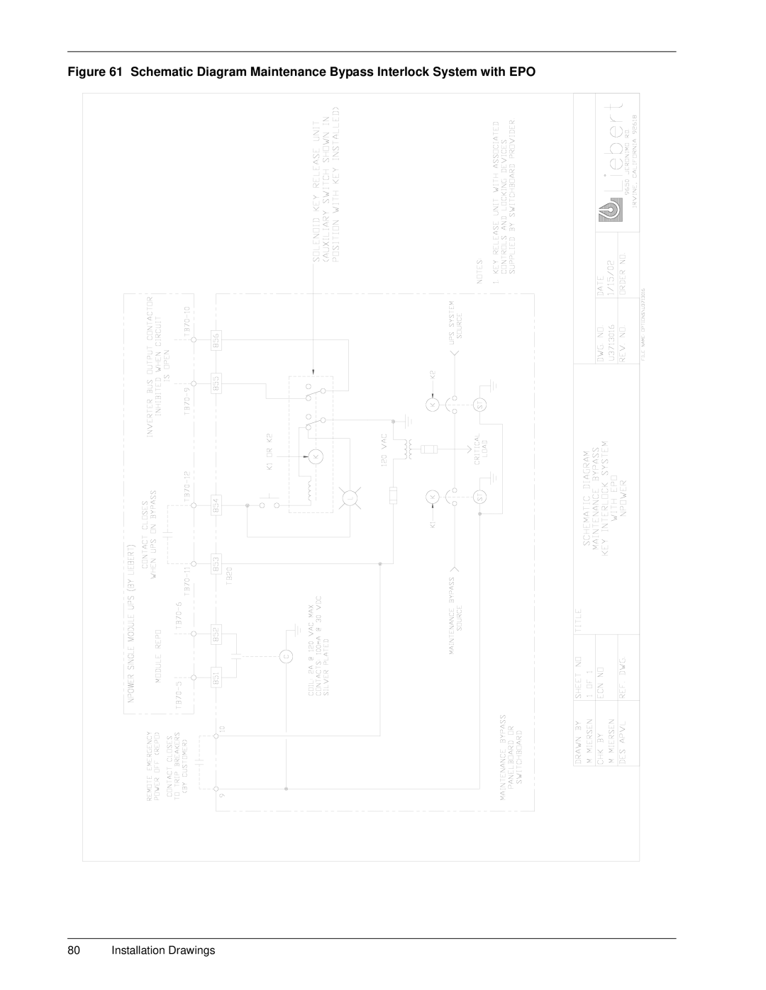 Emerson 30-130 kVA installation manual Installation Drawings 