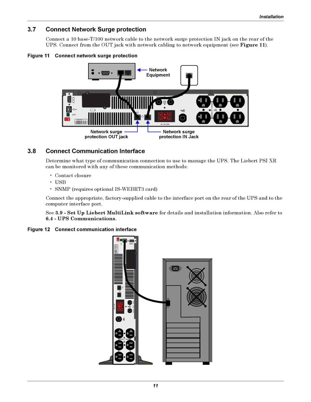 Emerson 2200, 3000, 1500, 1000 Connect Network Surge protection, Connect Communication Interface, Network Equipment 